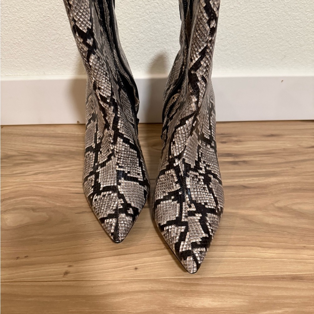 Jeffrey Campbell Snakeskin Pattern Heeled Boots